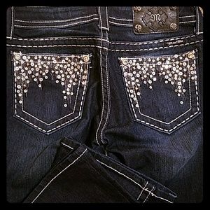 Miss Me Boot Cut Jeans with sequence pockets